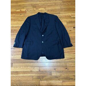Samuelsohn Mens Blazer Jacket Sz 46R Navy Blue Super 110s Wool Sport Coat